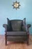 Leather wingback armchair - SOLD